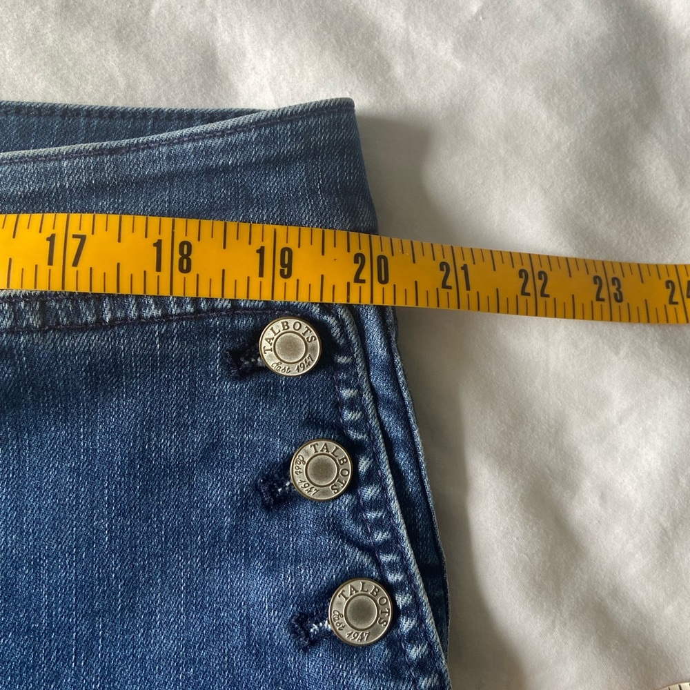 Talbots Size 16 Sailor Button Cropped Wide Leg Denim Jeans - Picture 5 of 8